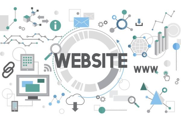 Refonte de site internet montrant un designer UX travaillant sur un site web moderne et responsive optimisé pour le SEO et l’expérience utilisateur sur ordinateur